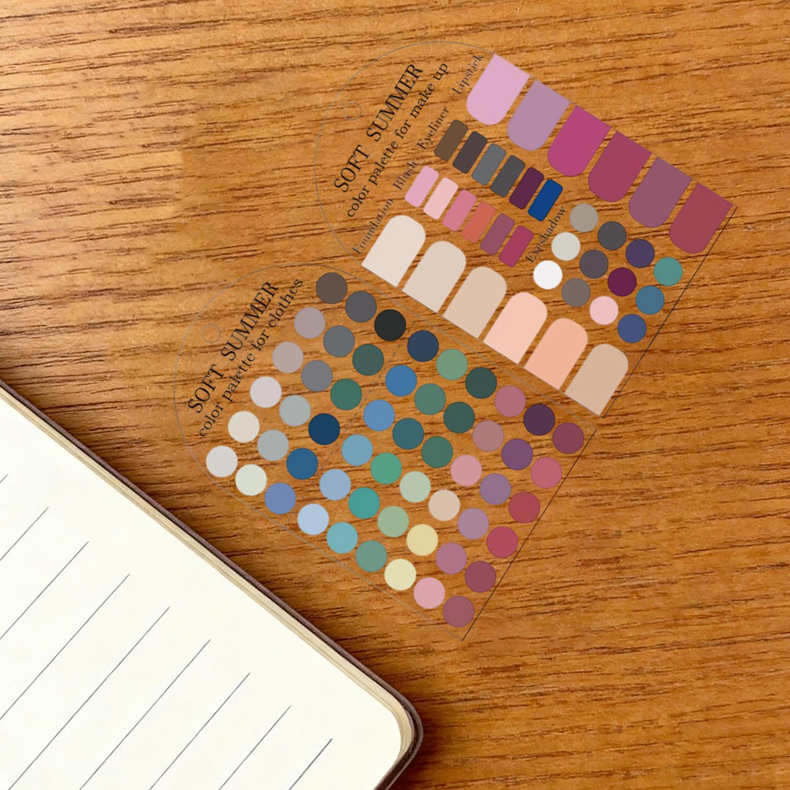 Summer Clothing Color Palette - 2 stuks zachte zomerkleurenpaletkaart acryl kleding
