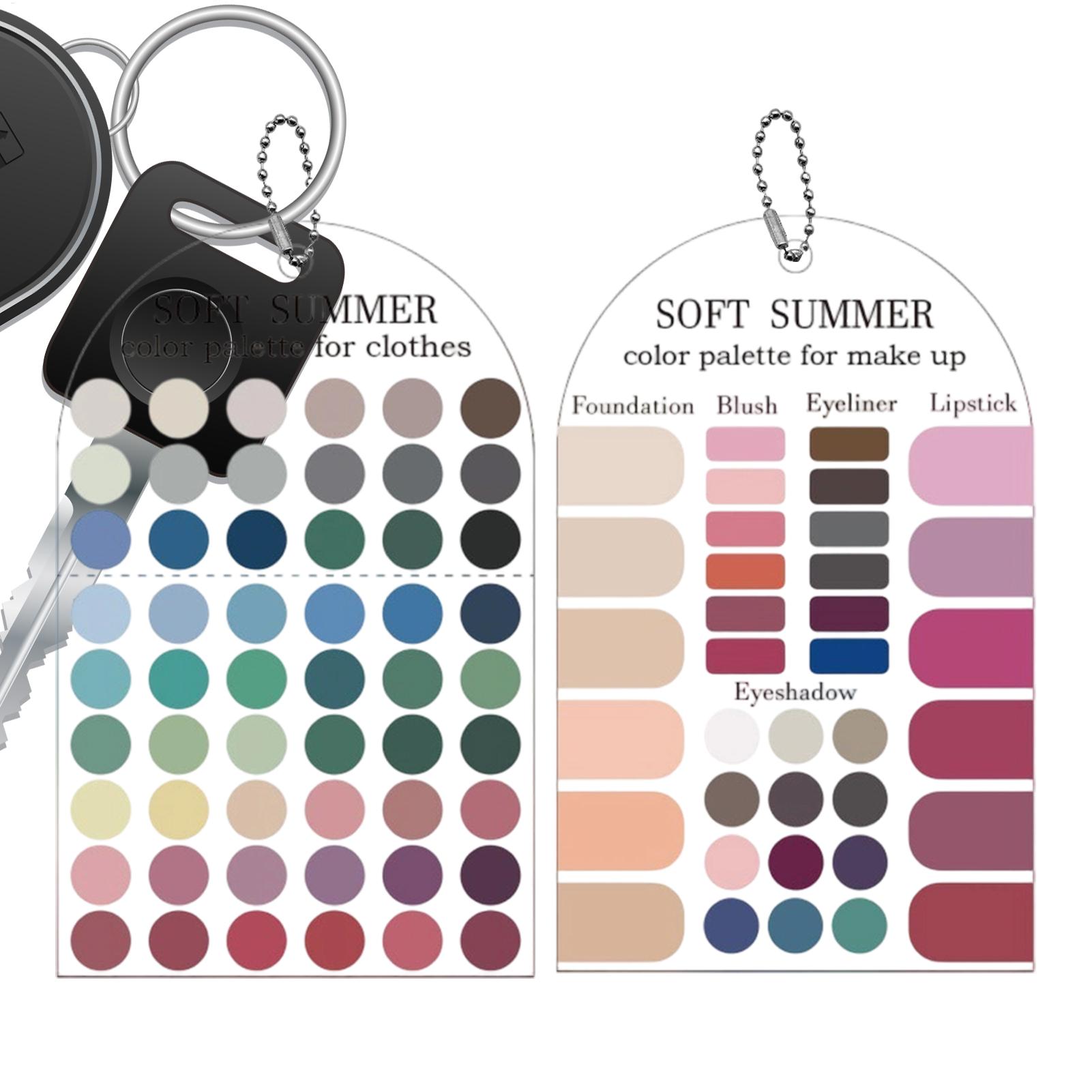 Summer Clothing Color Palette - Zacht zomerkleurenpaletkaartje 2 stuks Acryl seizoenspalet