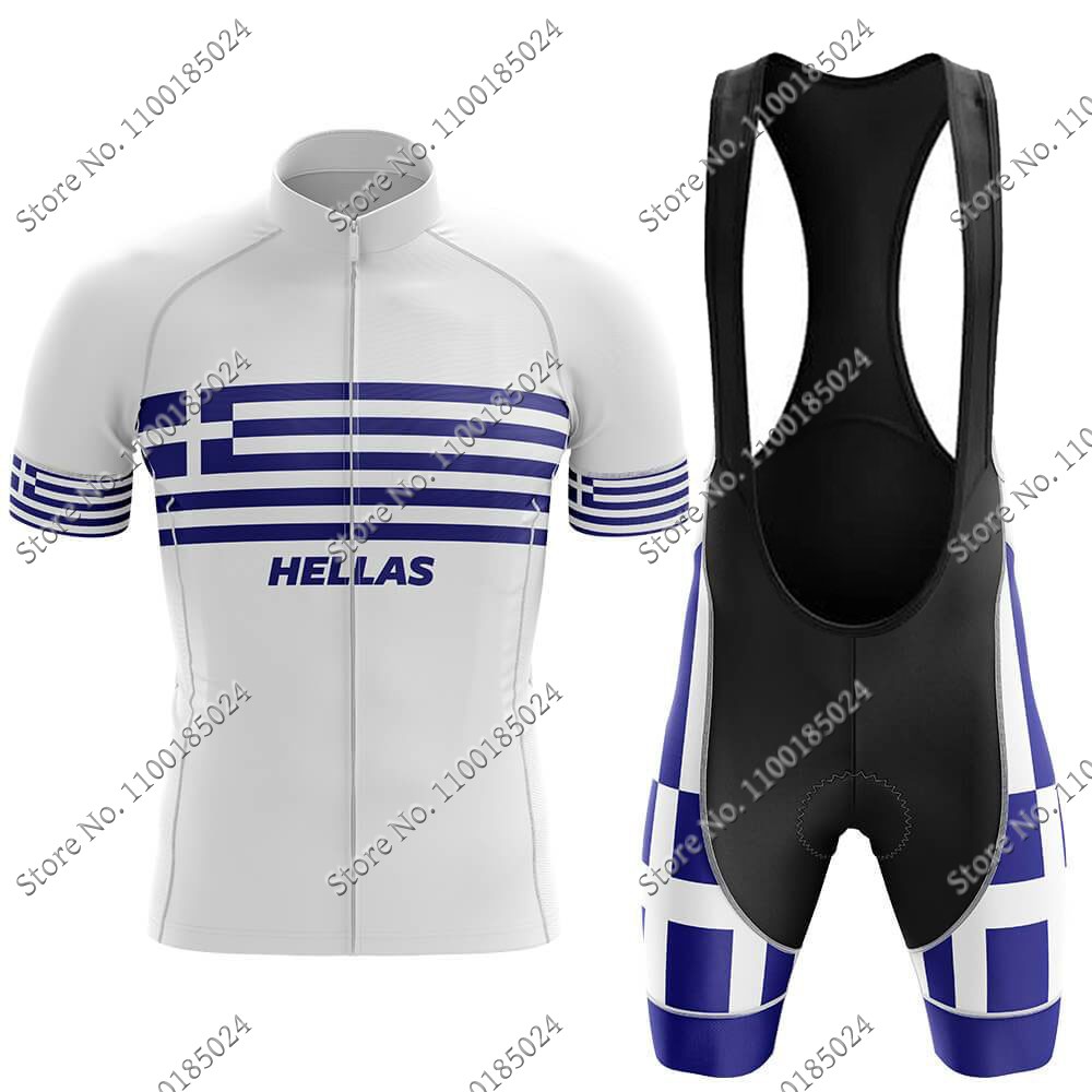 Summer Clothing For Greece - Hellas Nationale Team Wielertrui Set Griekenland