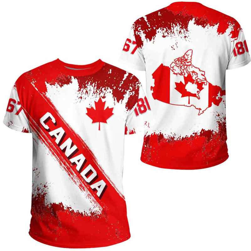 Summer Clothing Canada - Canada Day T-Shirt Canadese Vlag Embleem