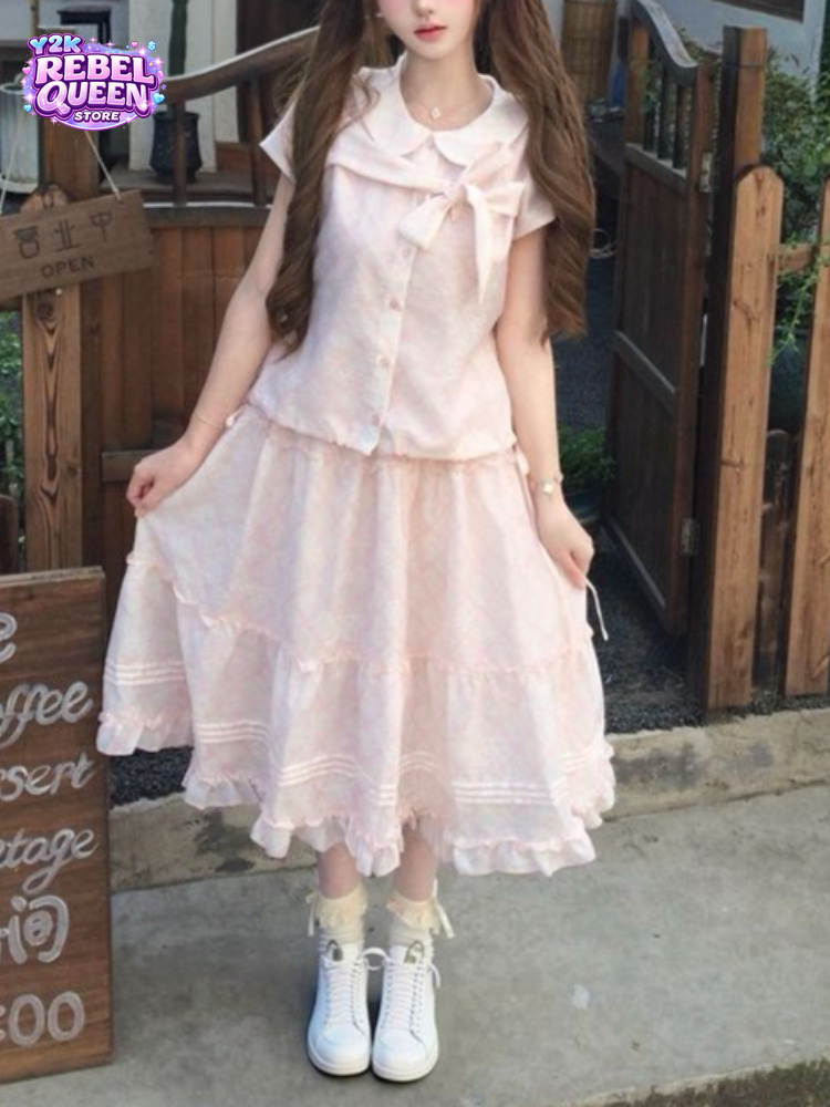 Summer Clothing Capsule - Japanse vintage zoete strik Peter Pan