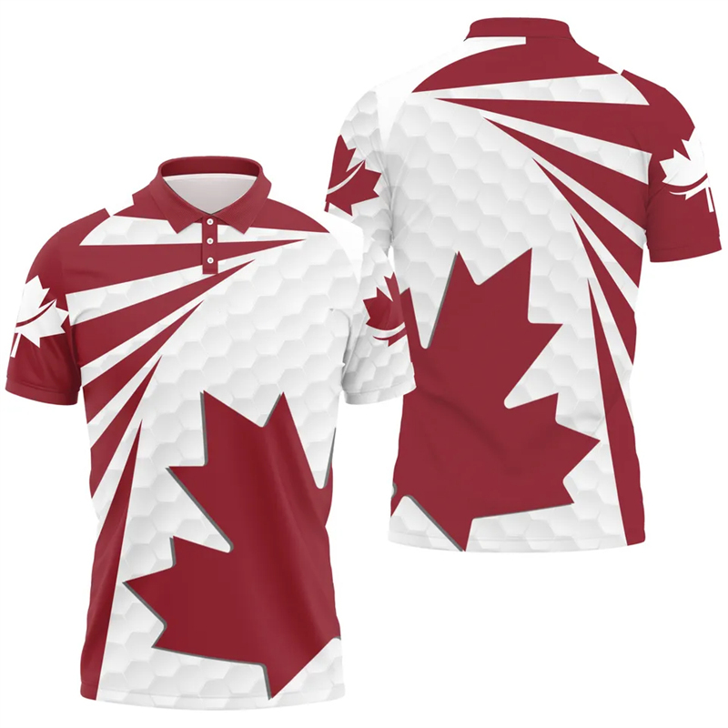 Maple Leaf Vlag Poloshirt Voor - Summer Clothing Canada recensie en prijs