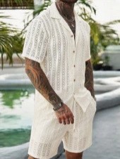 Heren gehaakte gebreide 2-deli - Summer Clothing Sets recensie en prijs
