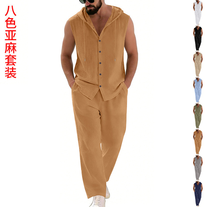 Casual linnen pak voor heren,  - Summer Clothing Sets recensie en prijs