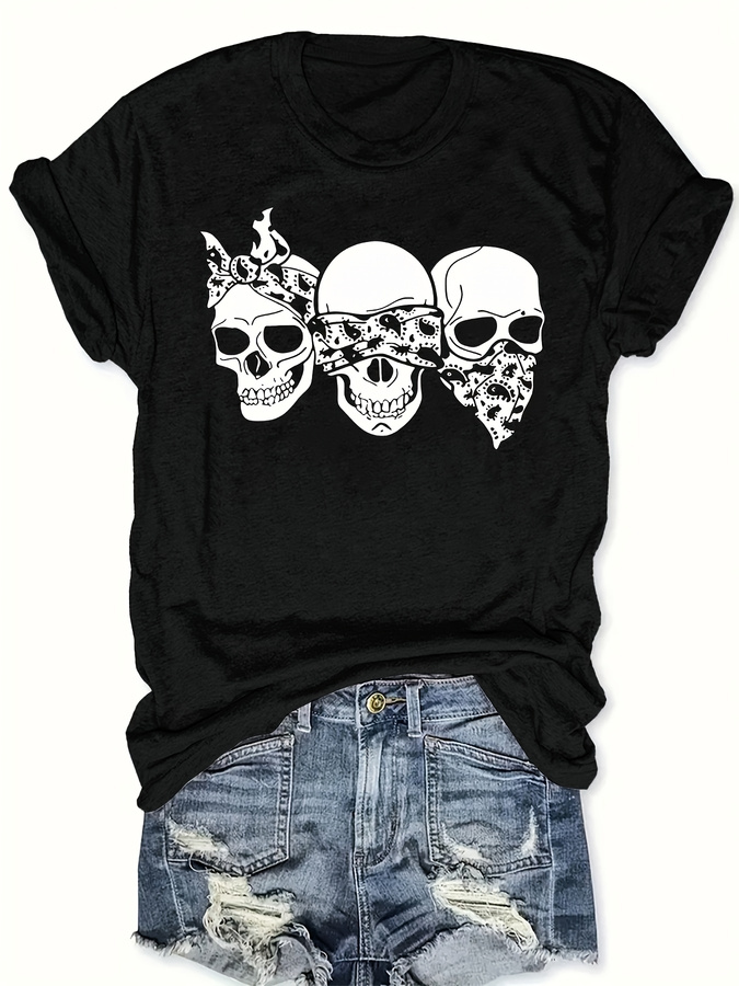 Happy Cartoon Skull T-shirt, l - Summer Clothing Trends 2025 Women'S recensie en prijs