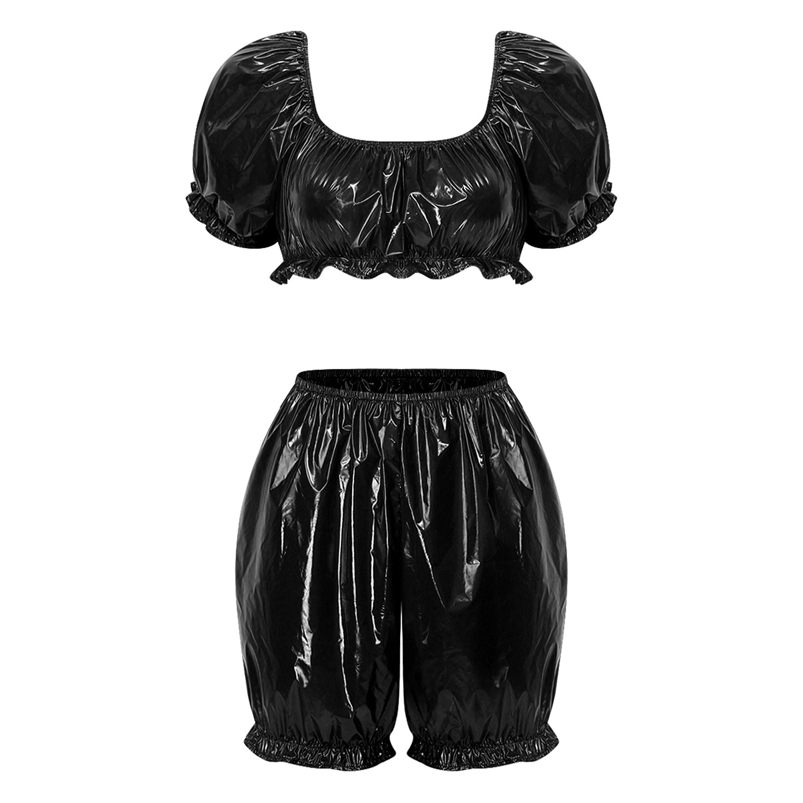Dames Wetlook PU Leder Clubkle - Summer Clothing Sets recensie en prijs