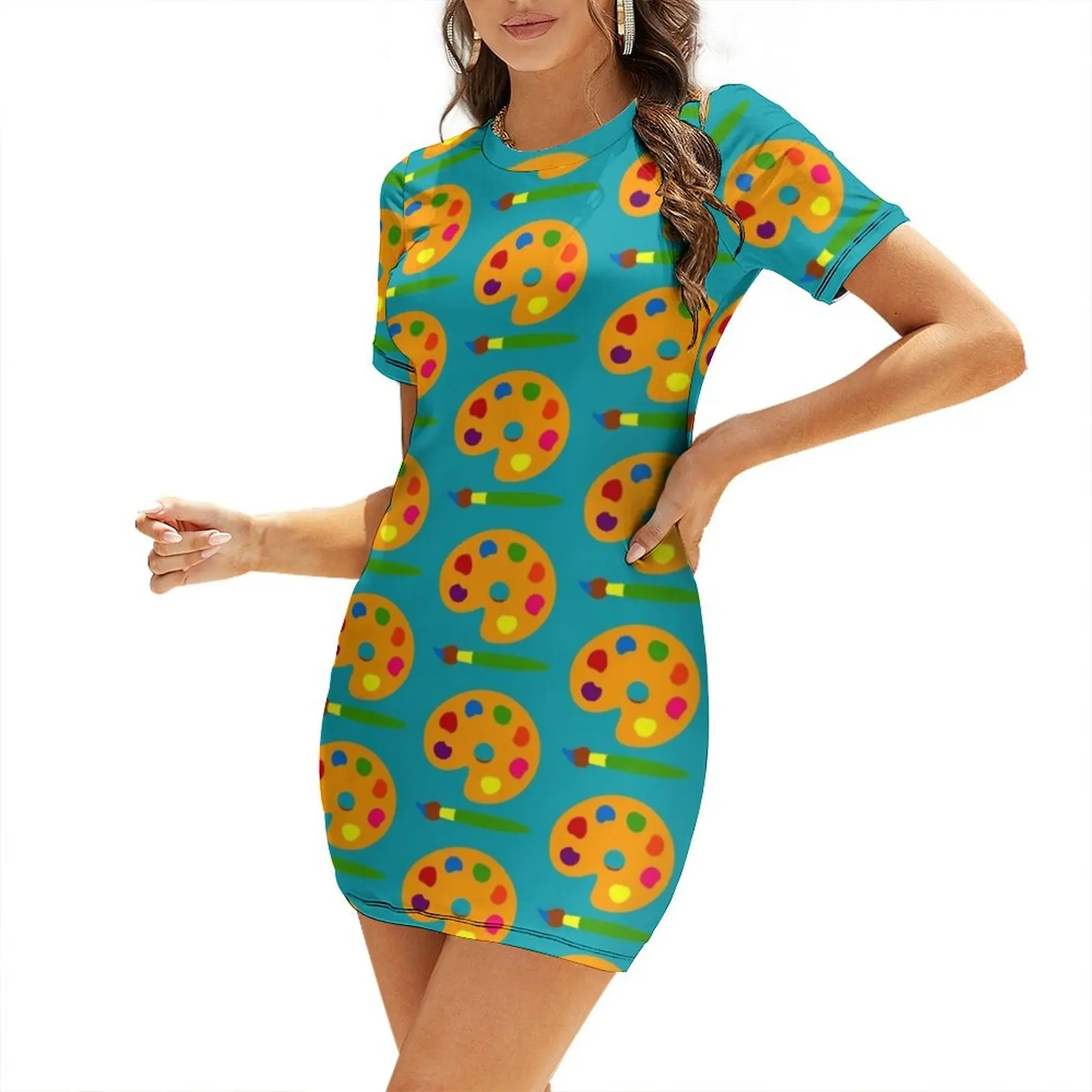 Kleurrijk verfpalette Jurk met - Summer Clothing Color Palette recensie en prijs